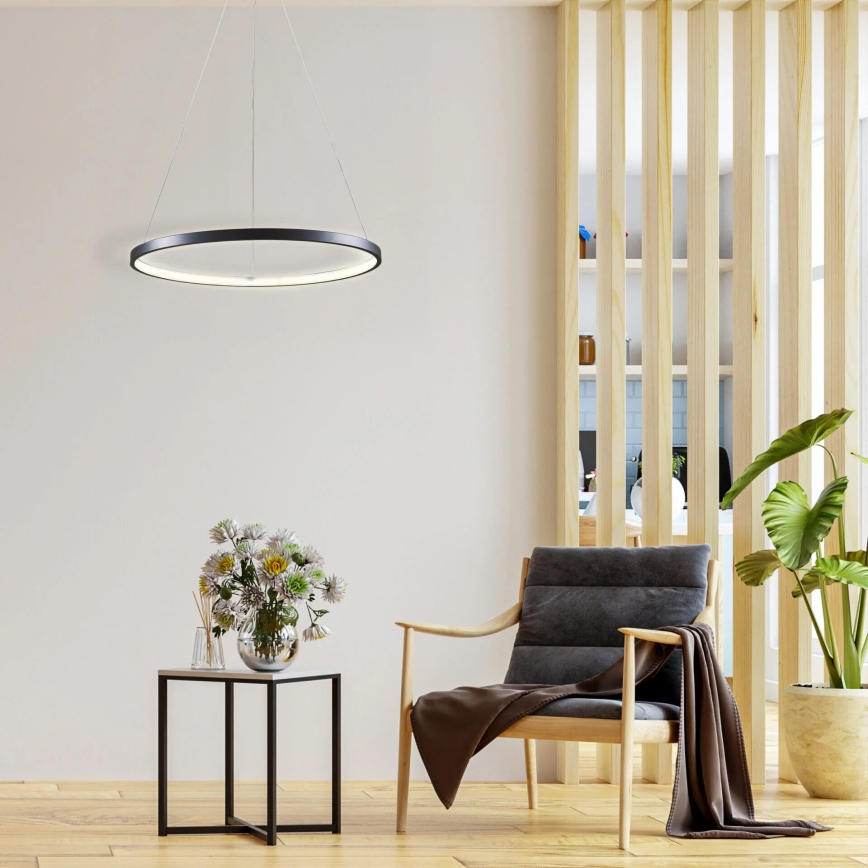 LED Lestenec na vrvici LEA LED/20W/230V 4000K pr. 50 cm črna