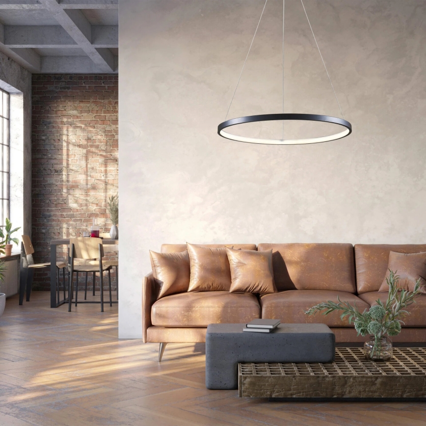LED Lestenec na vrvici LEA LED/20W/230V 4000K pr. 50 cm črna