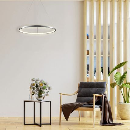 LED Lestenec na vrvici LEA LED/20W/230V 4000K pr. 50 cm mat krom