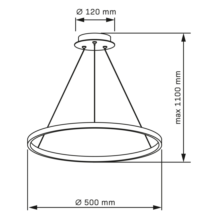 LED Lestenec na vrvici LEA LED/20W/230V 4000K pr. 50 cm mat krom