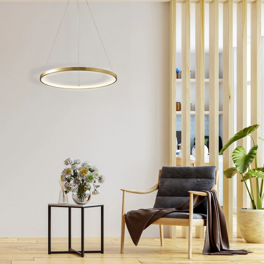 LED Lestenec na vrvici LEA LED/20W/230V 4000K pr. 50 cm zlata