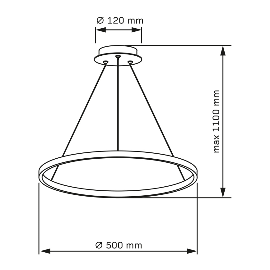 LED Lestenec na vrvici LEA LED/20W/230V 4000K pr. 50 cm zlata