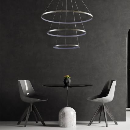 LED Lestenec na vrvici LEA LED/60W/230V 4000K pr. 80 cm mat krom