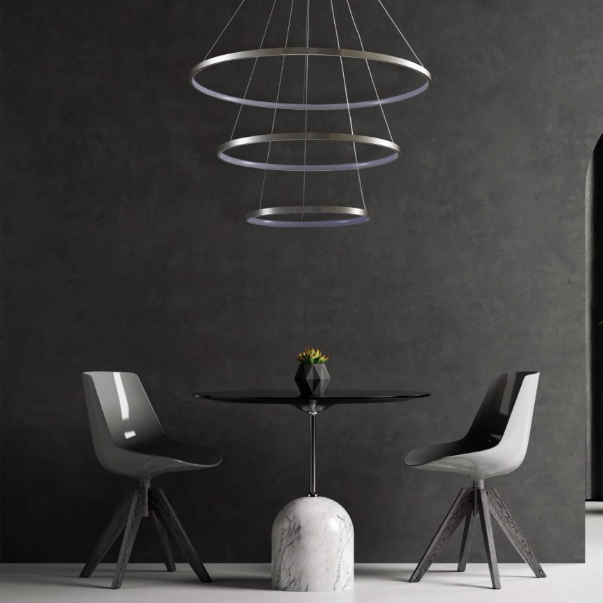 LED Lestenec na vrvici LEA LED/60W/230V 4000K pr. 80 cm mat krom