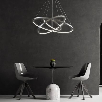 LED Lestenec na vrvici LEA LED/60W/230V 4000K pr. 80 cm mat krom