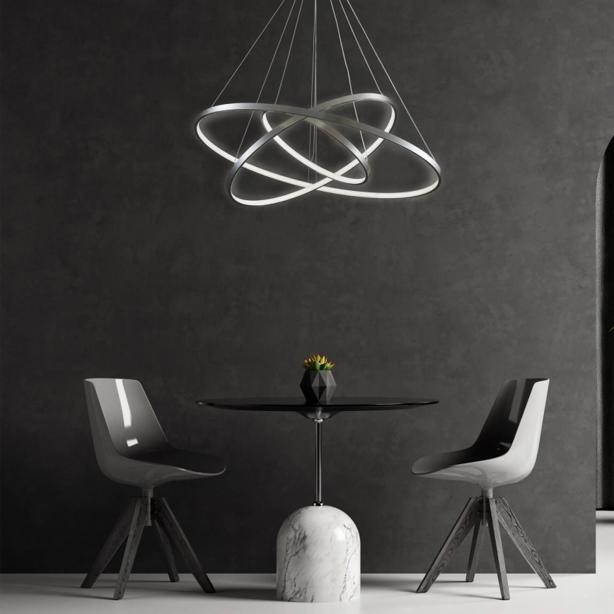 LED Lestenec na vrvici LEA LED/60W/230V 4000K pr. 80 cm mat krom