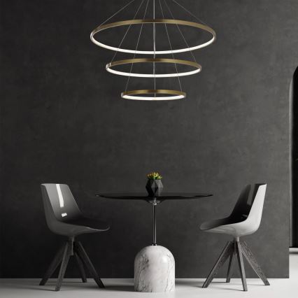 LED Lestenec na vrvici LEA LED/60W/230V 4000K pr. 80 cm zlata