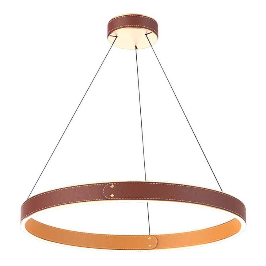 LED Lestenec na vrvici LEATHER LED/47,8W/230V rjava/oranžna