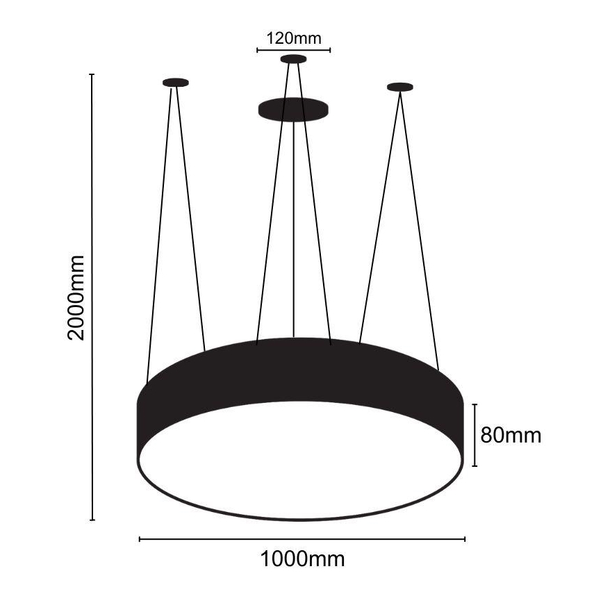 LED Lestenec na vrvici LED/100W/230V 4000K pr. 100 cm