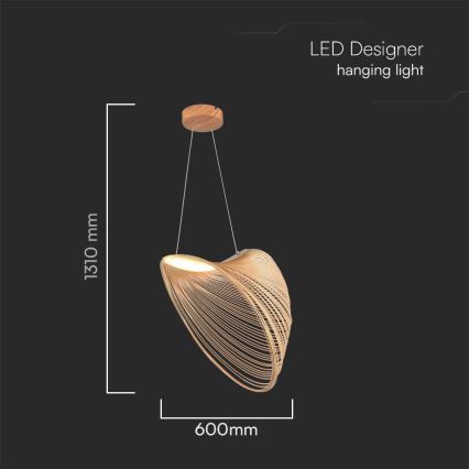 LED Lestenec na vrvici LED/10W/230V 3000K bež