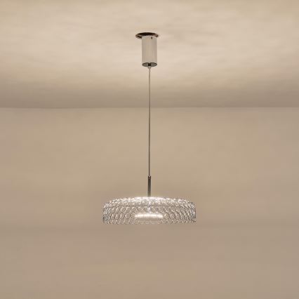LED Lestenec na vrvici LED/10W/230V 3000K sijajni krom pr. 35 cm