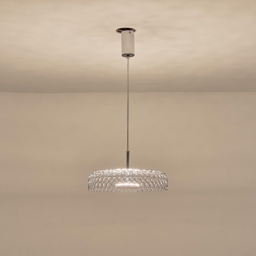 LED Lestenec na vrvici LED/10W/230V 3000K sijajni krom pr. 35 cm
