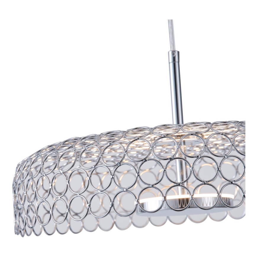 LED Lestenec na vrvici LED/10W/230V 3000K sijajni krom pr. 35 cm