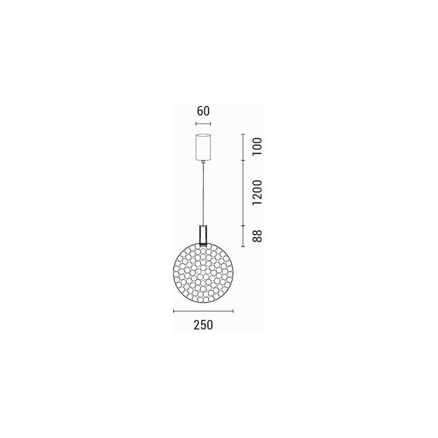 LED Lestenec na vrvici LED/10W/230V 3000K sijajni krom pr. 35 cm