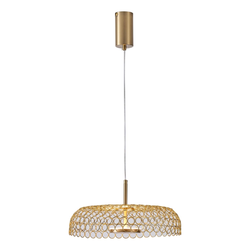 LED Lestenec na vrvici LED/10W/230V 3000K zlata pr. 35 cm