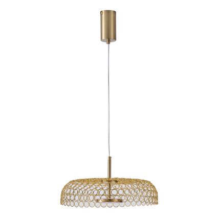 LED Lestenec na vrvici LED/10W/230V 3000K zlata pr. 35 cm