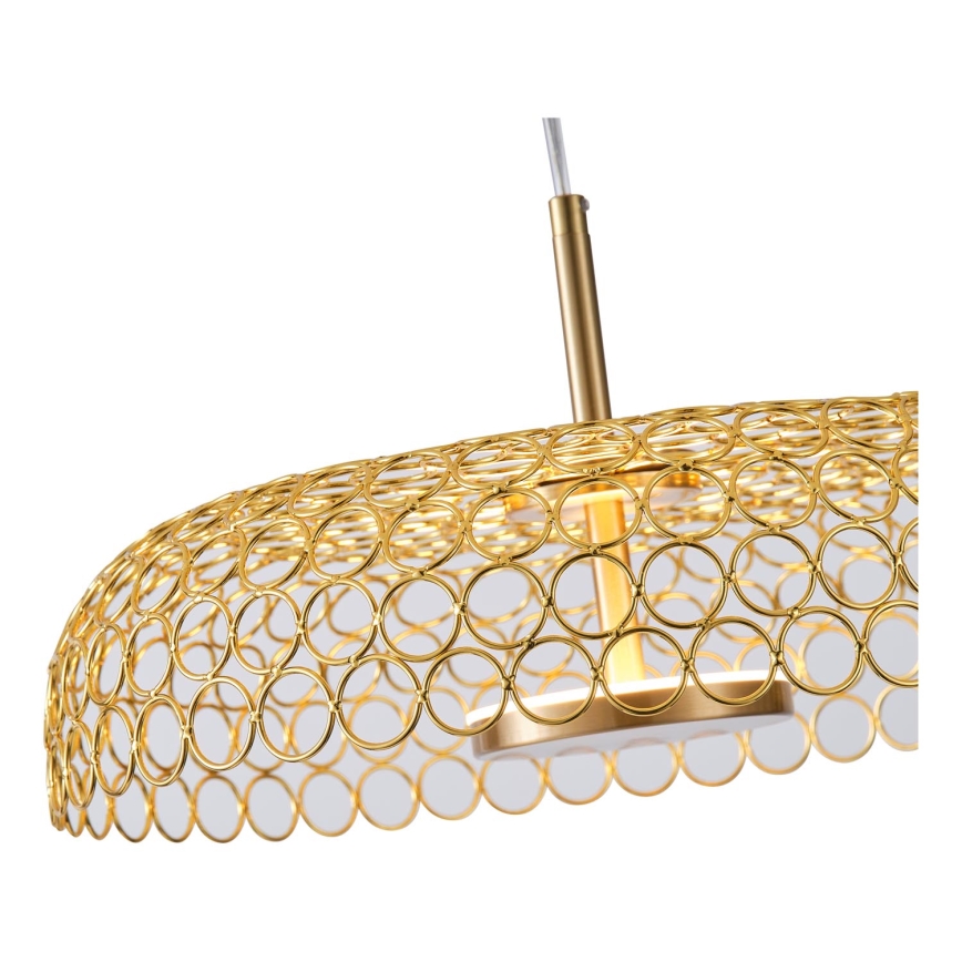 LED Lestenec na vrvici LED/10W/230V 3000K zlata pr. 35 cm