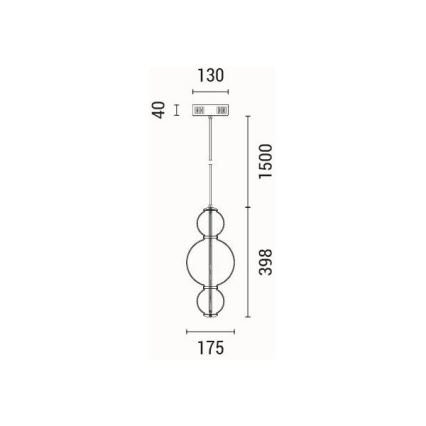 LED Lestenec na vrvici LED/12,6W/230V 3000K