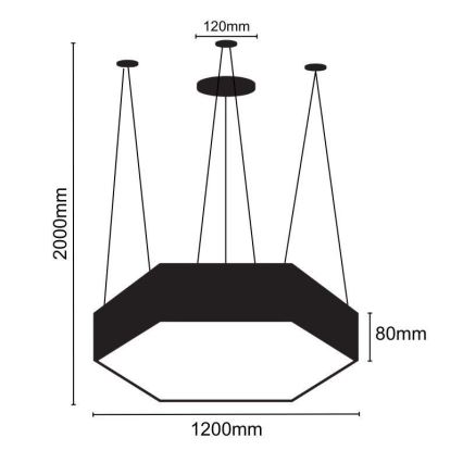 LED Lestenec na vrvici LED/120W/230V 4000K pr. 120 cm