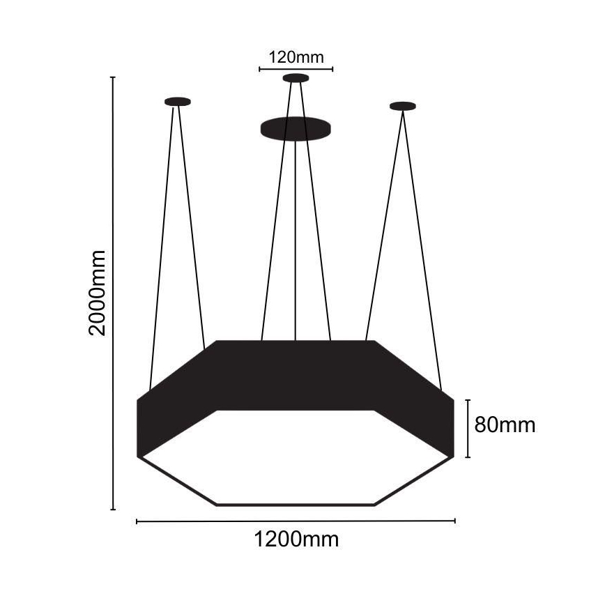 LED Lestenec na vrvici LED/120W/230V 4000K pr. 120 cm