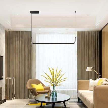 LED Lestenec na vrvici LED/12W/230V 4000K 90 cm črna