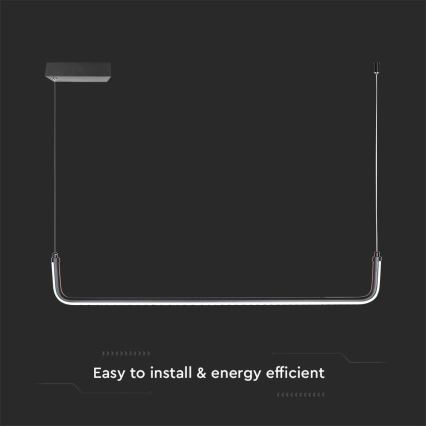 LED Lestenec na vrvici LED/12W/230V 4000K 90 cm črna