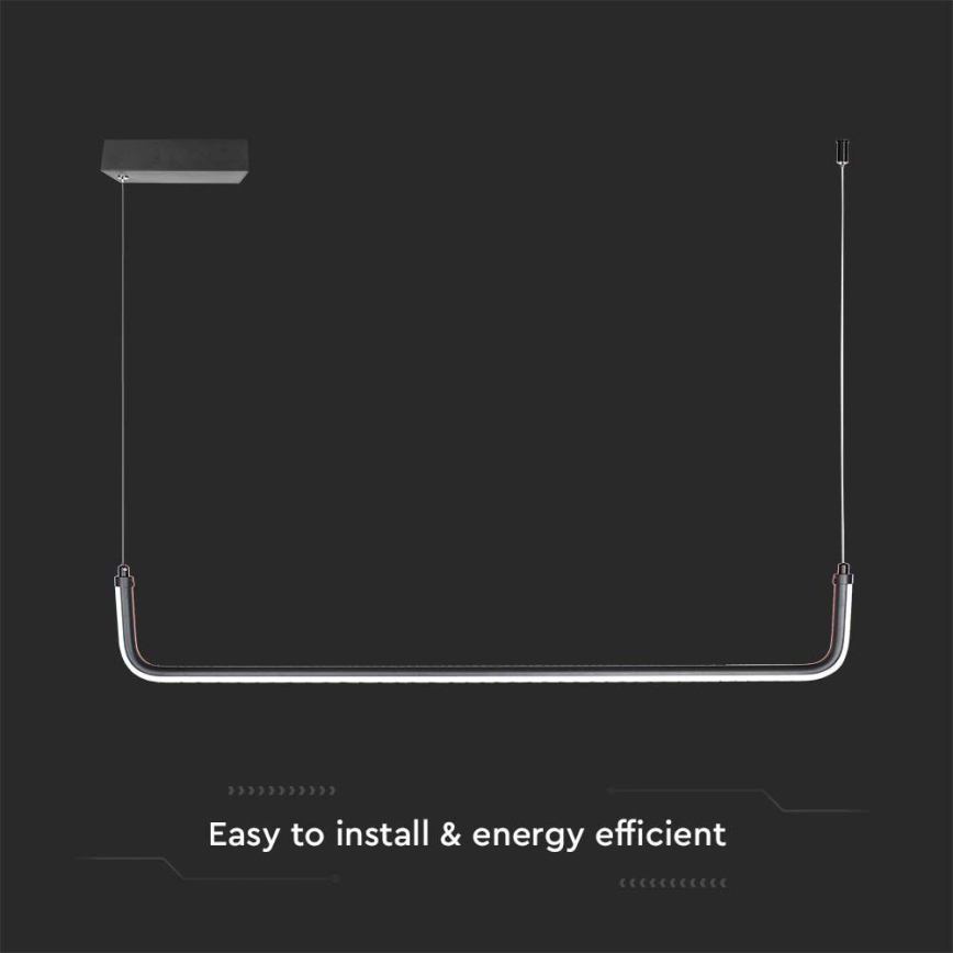 LED Lestenec na vrvici LED/12W/230V 4000K 90 cm črna