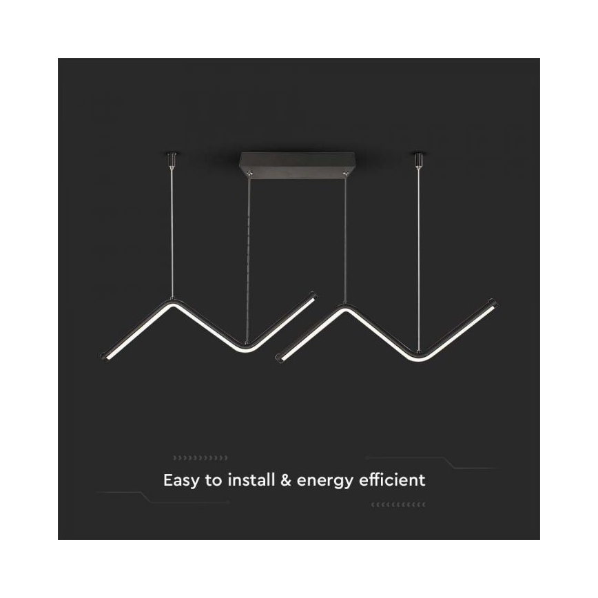 LED Lestenec na vrvici LED/12W/230V 4000K črna