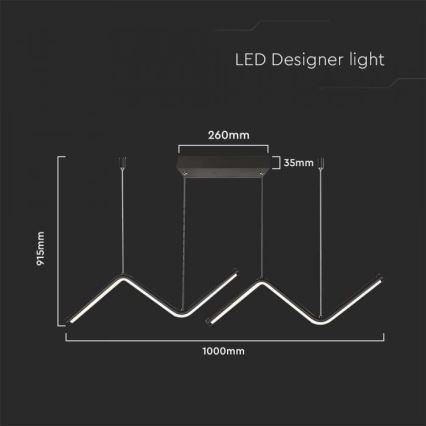 LED Lestenec na vrvici LED/12W/230V 4000K črna