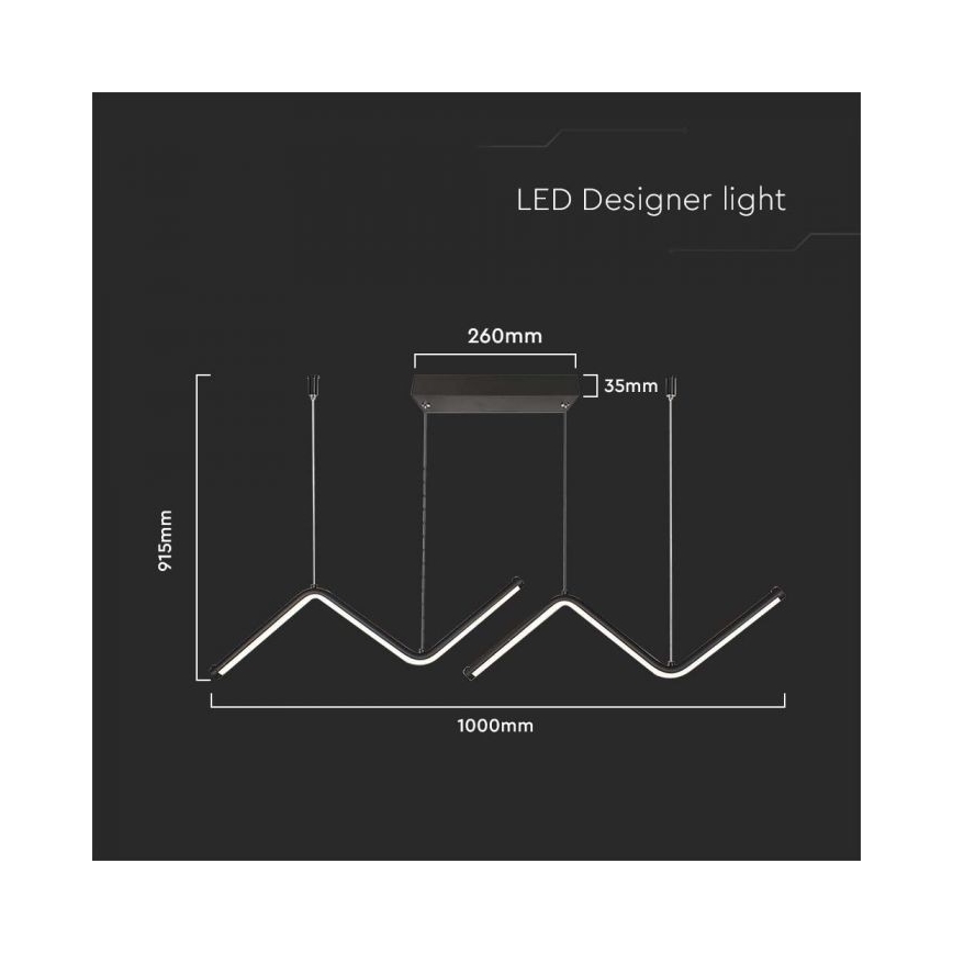 LED Lestenec na vrvici LED/12W/230V 4000K črna