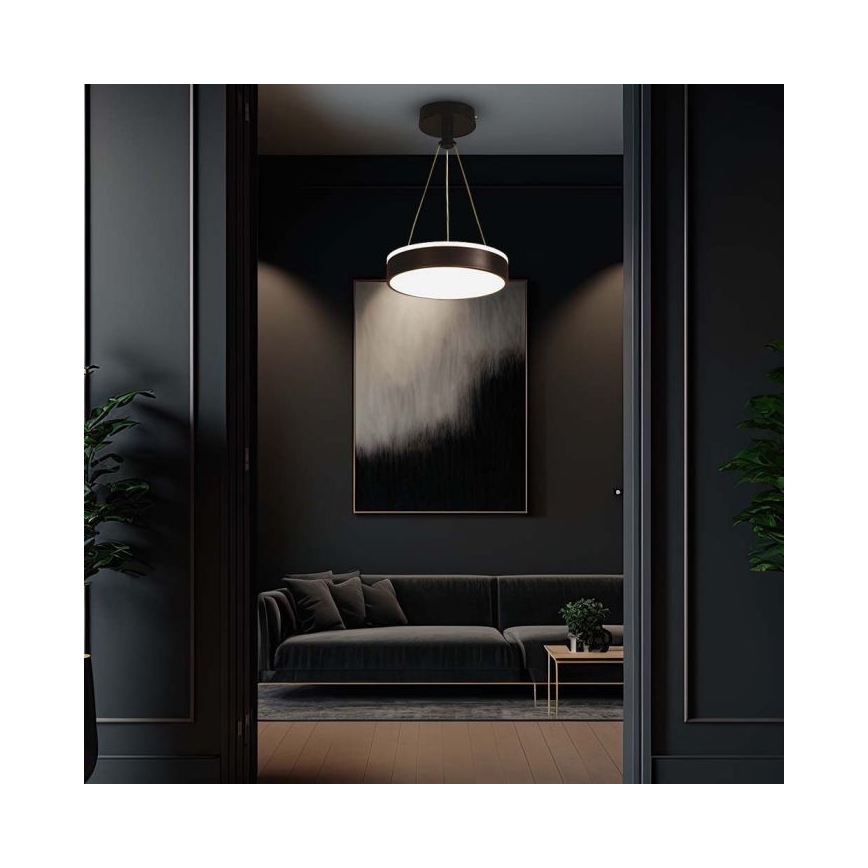 LED Lestenec na vrvici LED/12W/230V 4000K črna