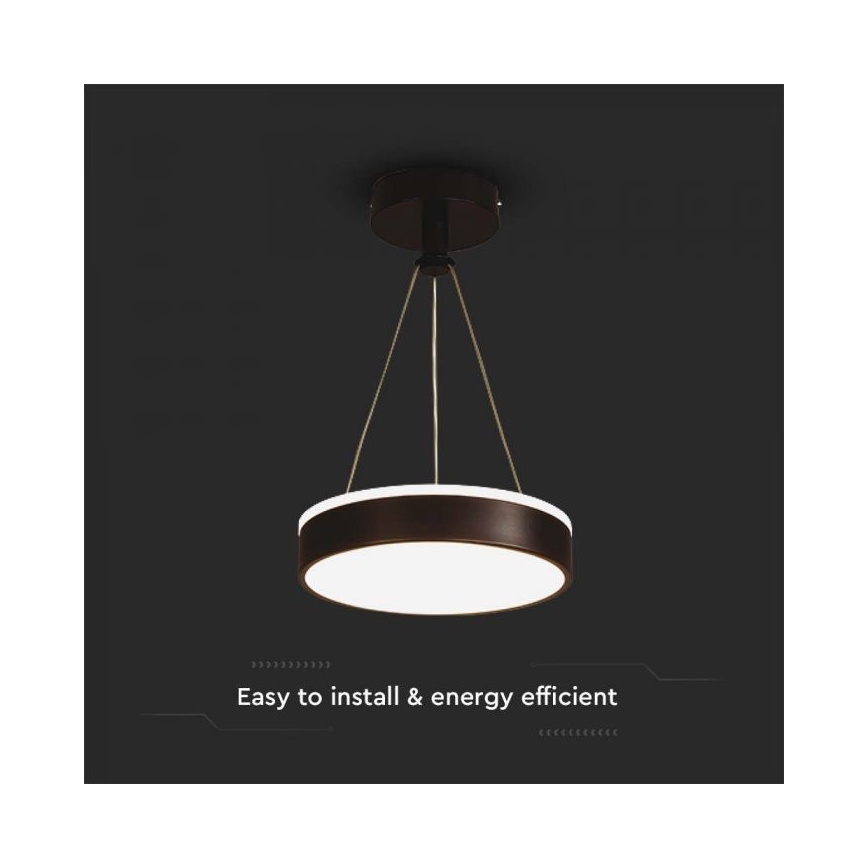 LED Lestenec na vrvici LED/12W/230V 4000K črna