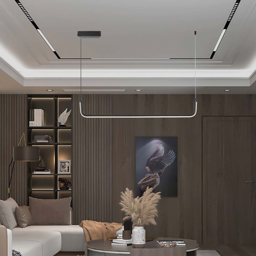 LED Lestenec na vrvici LED/12W/230V 4000K črna