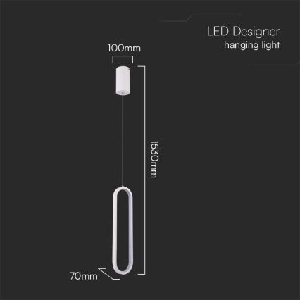 LED Lestenec na vrvici LED/13W/230V 3000K bela