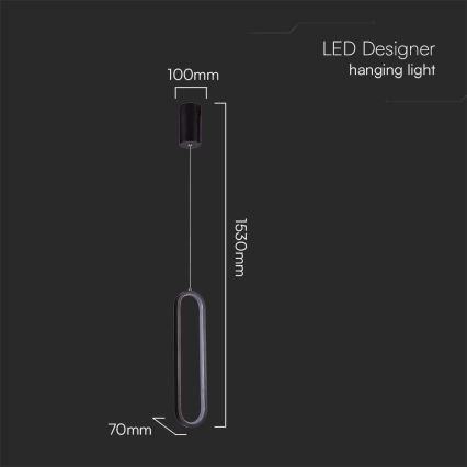 LED Lestenec na vrvici LED/13W/230V 4000K črna