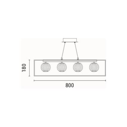 LED Lestenec na vrvici LED/14W/230V 3000K