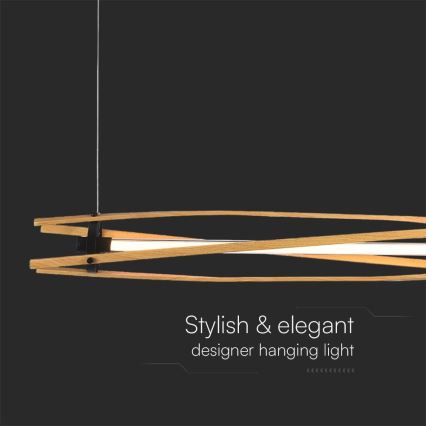 LED Lestenec na vrvici LED/15W/230V 3000K rjava