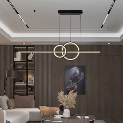 LED Lestenec na vrvici LED/15W/230V 4000K črna