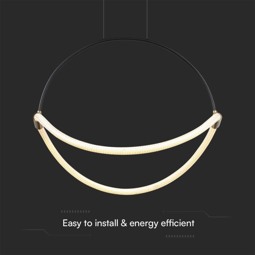 LED Lestenec na vrvici LED/16W/230V 3000K pr. 50 cm