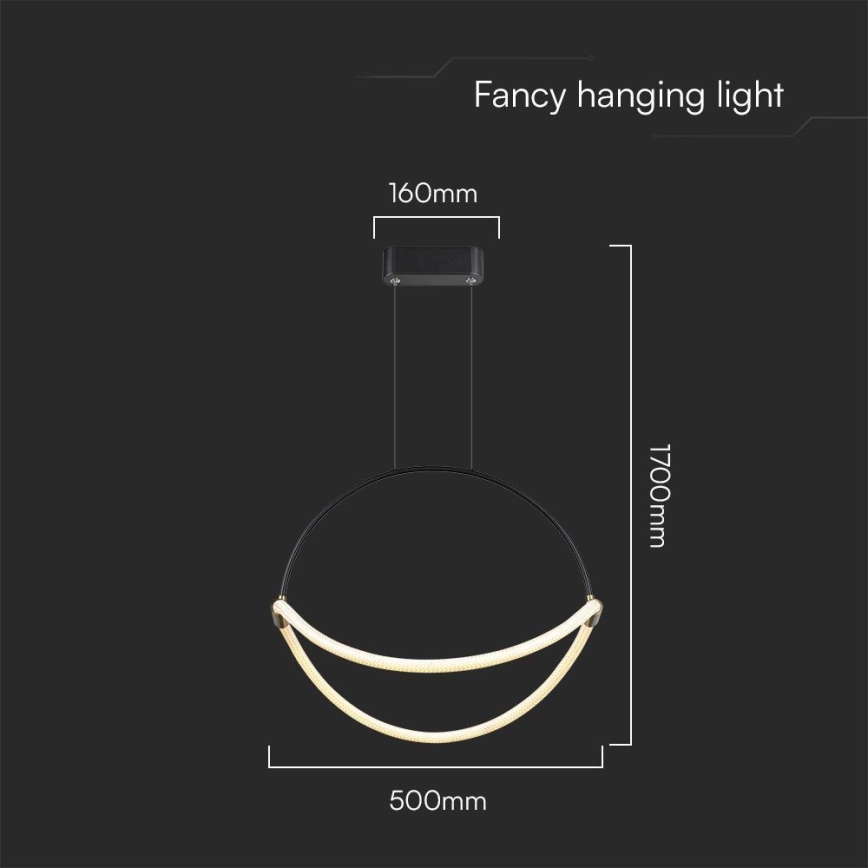 LED Lestenec na vrvici LED/16W/230V 3000K pr. 50 cm