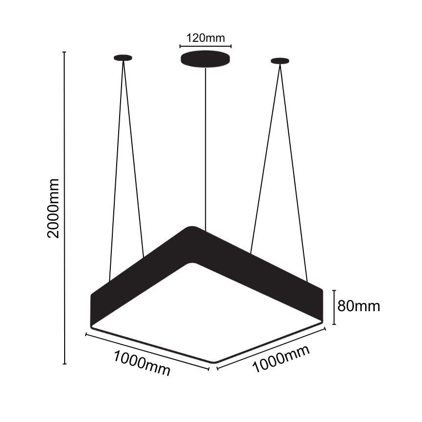 LED Lestenec na vrvici LED/170W/230V 4000K 100x100 cm