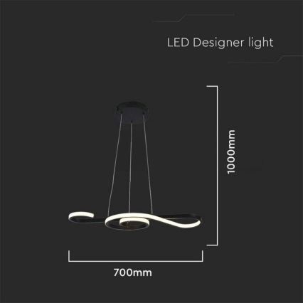 LED Lestenec na vrvici LED/18W/230V 3000K črna