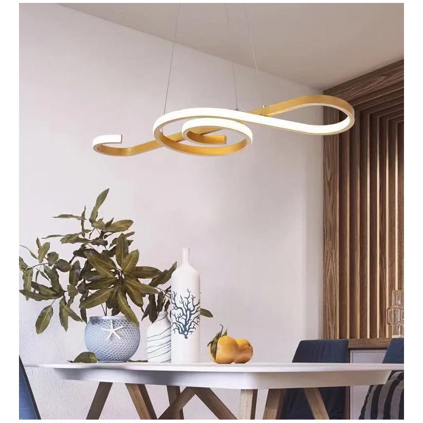 LED Lestenec na vrvici LED/18W/230V 3000K zlata
