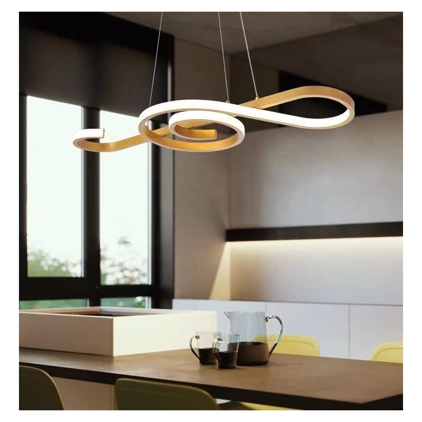 LED Lestenec na vrvici LED/18W/230V 3000K zlata