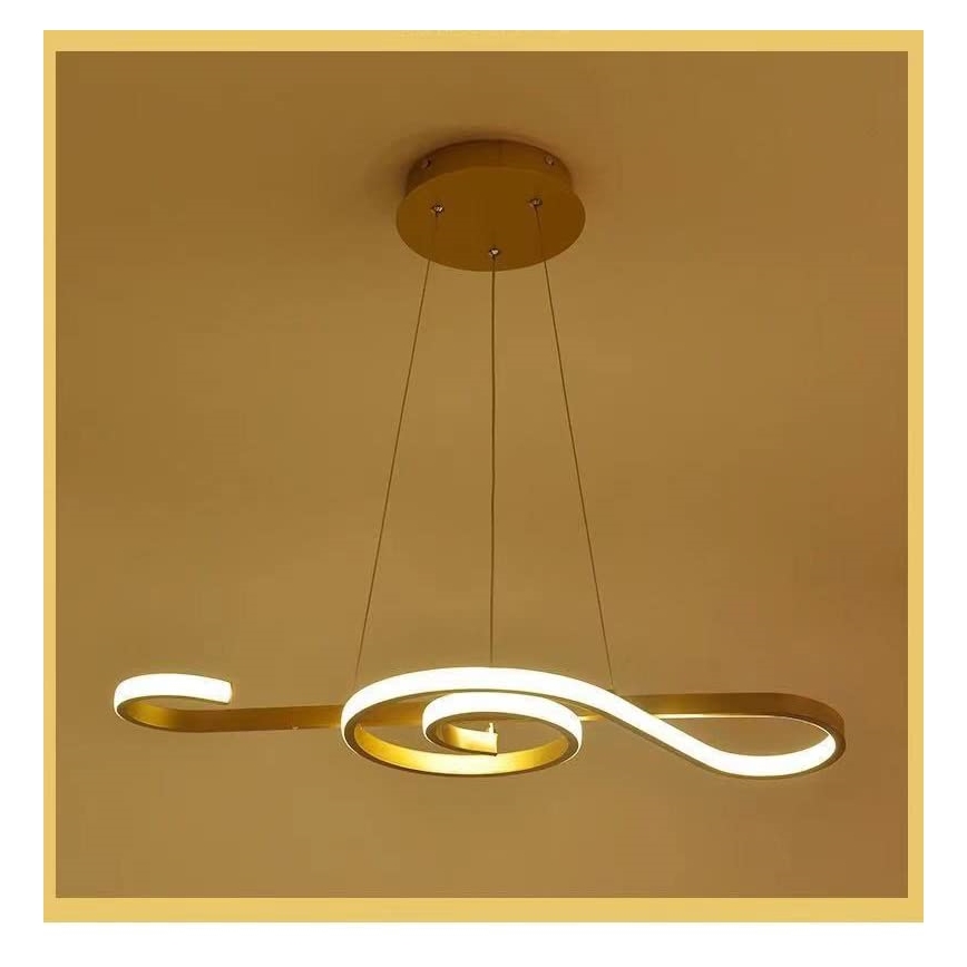 LED Lestenec na vrvici LED/18W/230V 3000K zlata