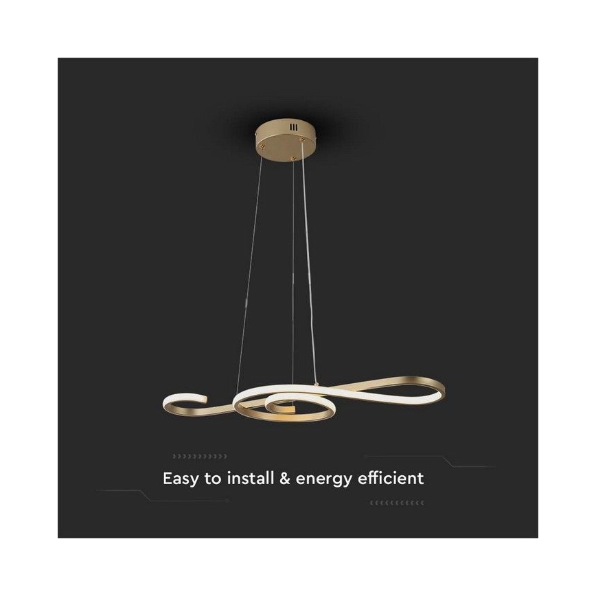 LED Lestenec na vrvici LED/18W/230V 3000K zlata