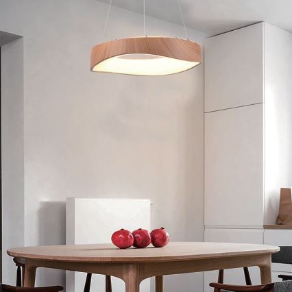 LED Lestenec na vrvici LED/18W/230V 3000K ø 40 cm rjava