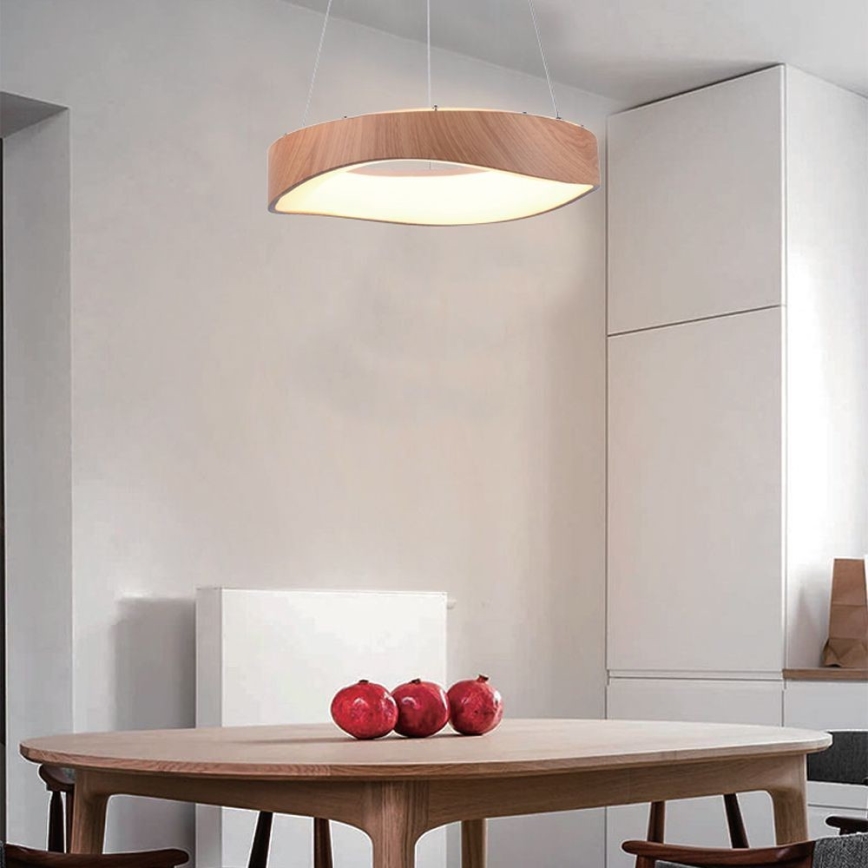 LED Lestenec na vrvici LED/18W/230V 3000K ø 40 cm rjava