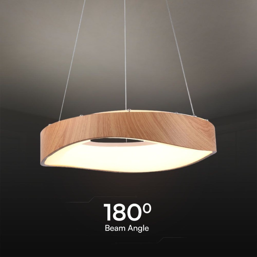 LED Lestenec na vrvici LED/18W/230V 3000K ø 40 cm rjava