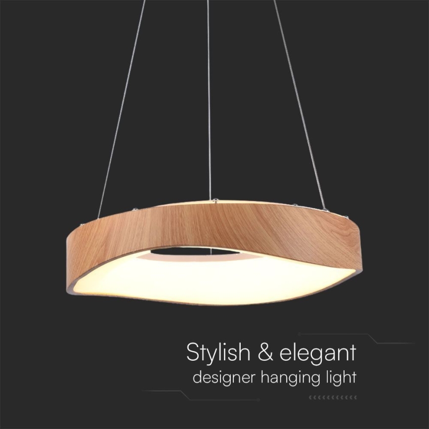 LED Lestenec na vrvici LED/18W/230V 3000K ø 40 cm rjava